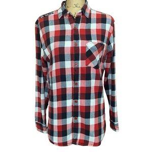 Sullen Men’s Red And Black Plaid Flannel Size Medium